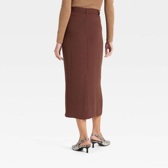 A New Day - Women's Tailored Signature Crepe Maxi Skirt - A N Brown - Picture 2 of 3